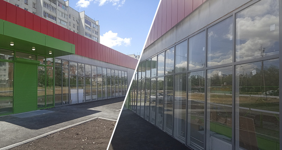 Алюминиевые окна для супермаркета в г.Георгиевск
